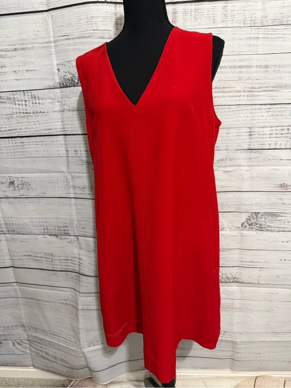 GAP Red Sleeveless V-Neck Shift Dress